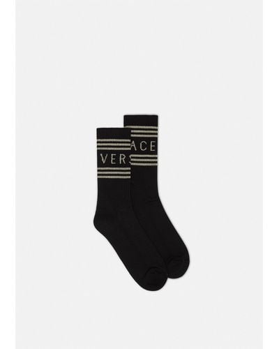 Versace 90s Vintage Logo Socks - Black