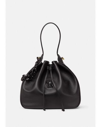 Versace La Medusa Bucket Bag - Black