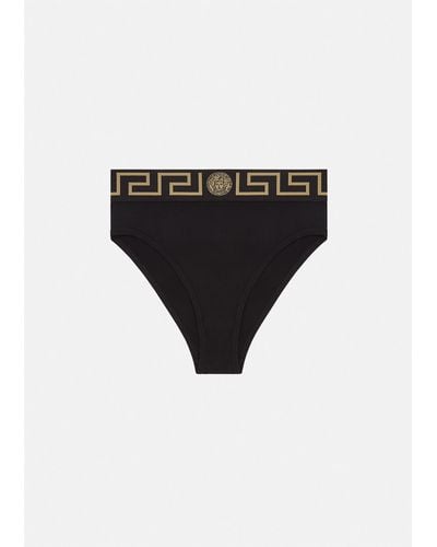 Versace Greca Border High Waist Briefs - Black