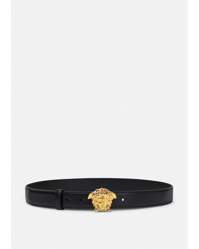 Versace La Medusa Leather Belt - White