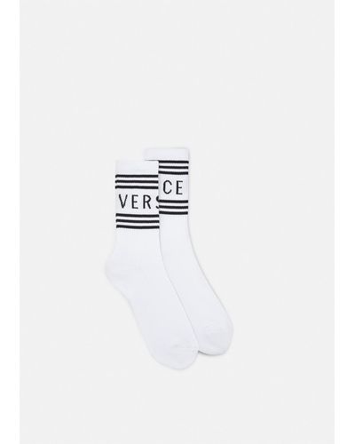 Versace Vintage Logo Socks - White