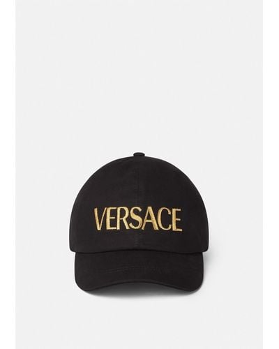 Versace Embroidered Logo Cap - Black