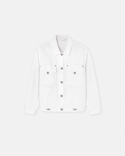 Versace Barocco Sea Oversized Denim Jacket - White