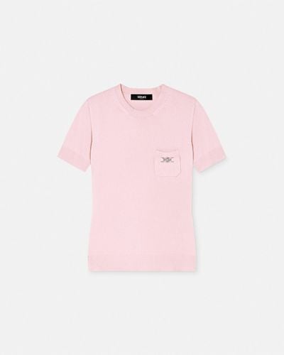 Versace Cashmere-blend Knit Top - Pink