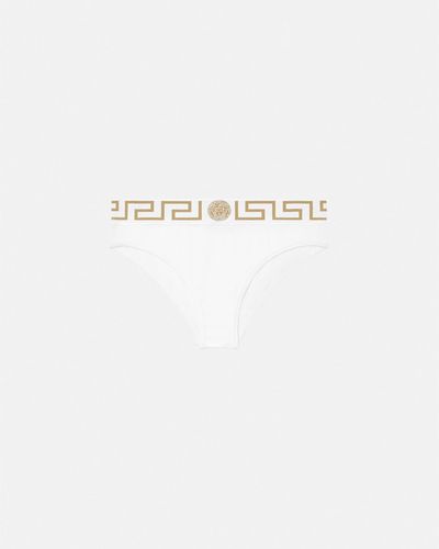 Versace Greca Border Briefs - White