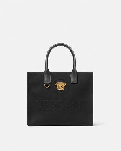 Versace Allover Hand Bags - Black