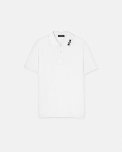 Versace 90s Vintage Logo Polo Shirt - White
