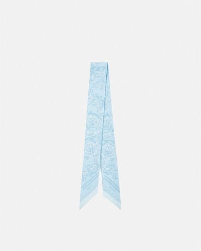 Versace Barocco Silk Scarf Tie - Blue