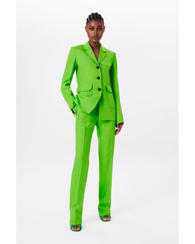 Victoria Beckham Three Button Single-breasted Jacket In Apple Green