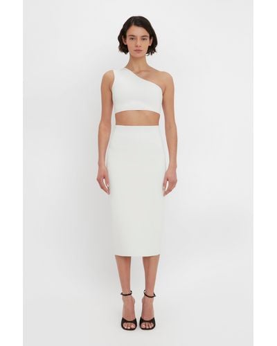 Victoria Beckham Vb Body Fitted Skirt In White