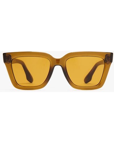 Victoria Beckham Crystal Frame Sunglasses In Khaki - Multicolour