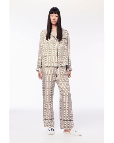 Victoria Beckham Chain Print Pyjama Set In Ivory - Multicolour