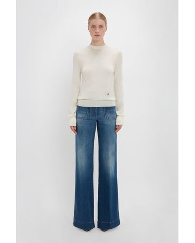 Victoria Beckham Merino Crew Jumper - Blue