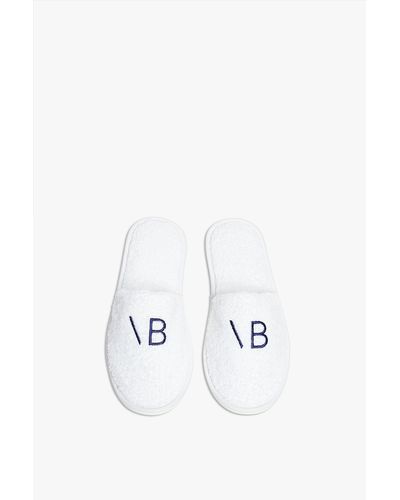 Victoria Beckham Vb Embroidered Slippers - White