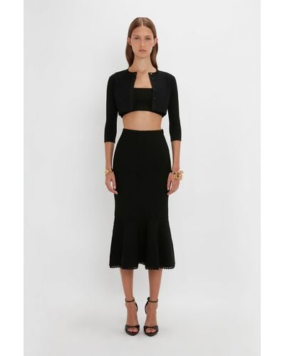 Victoria Beckham Vb Body Cropped Fitted Cardigan - Black