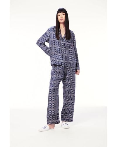 Victoria Beckham Chain Print Pyjama Set - Blue