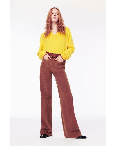 Victoria Beckham Alina Patch Pocket Trouser In Camel - Multicolour