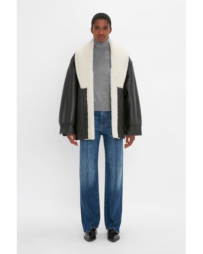 Victoria Beckham Shearling Coat - Blue