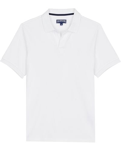 Vilebrequin Solid Polohemd Aus Bio-baumwollpikee Für Herren - Weiß