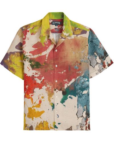 Vilebrequin Chemise bowling en lin homme gra - chemise - chelly - Multicolore