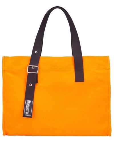 Vilebrequin Grand sac de plage unisexe uni - bagsu - Orange