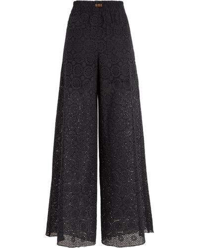 Vilebrequin Pantalon en coton femme broderies anglaises - lacy - Noir