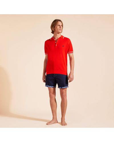 Vilebrequin Knit Cotton Polo Solid - Red