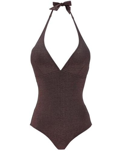 Vilebrequin Halter One-piece Swimsuit Changeant Shiny - Brown