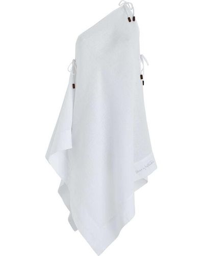 Vilebrequin Robe foulard femme en lin - Blanc