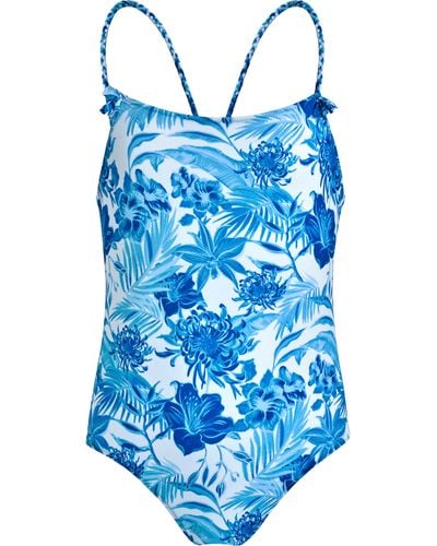 Vilebrequin Tahiti Flowers Badeanzug Für Mädchen - Blau