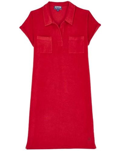 Vilebrequin Robe chemise femme unie - louve - Rouge