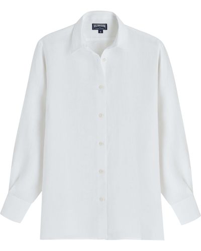 Vilebrequin Solid Linen Shirt- X Angelo Tarlazzi - White