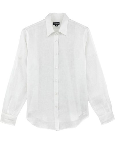 Vilebrequin Camicia in lino - camicia - fondant - Bianco