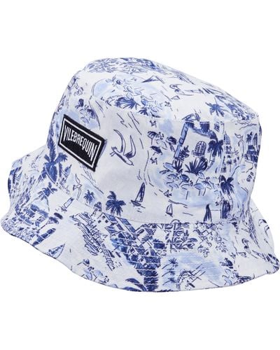Vilebrequin Linen Bucket Hat Riviera - Blue