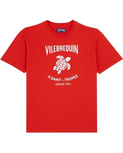 Vilebrequin Gomy Baumwoll-t-shirt Mit Aufgedrucktem Logo Für Herren - Lila