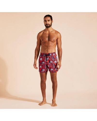 Vilebrequin Stretch Swim Shorts Graphic Lobsters - Red