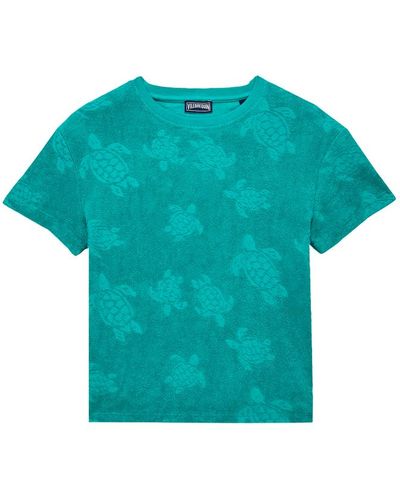 Vilebrequin T-shirt en éponge enfant ronde des tortues jacquard - gabinny - Bleu