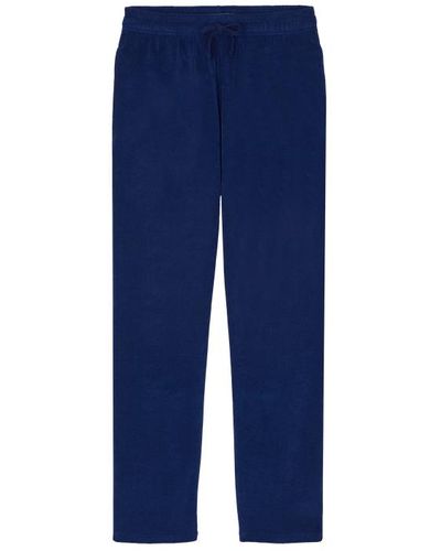 Vilebrequin Pantalon en éponge homme uni - polide - Bleu