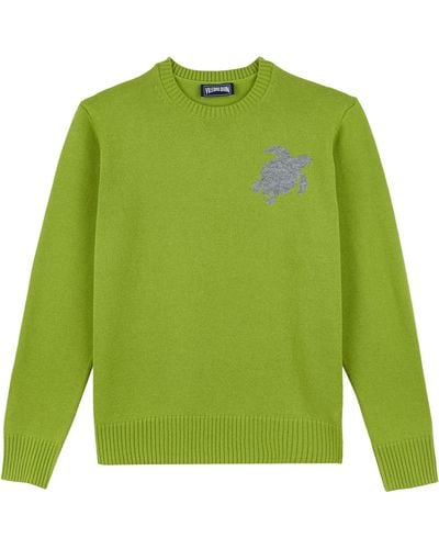 Vilebrequin Wool And Cashmere Crewneck Sweater Turtle - Green