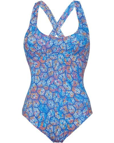 Vilebrequin Carapaces Multicolores Badeanzug Mit Überkreuzten Rückenträgern Für Damen - Blau
