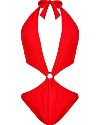 Vilebrequin Jacquard Vichy Trikini-badeanzug Für Damen - Rot