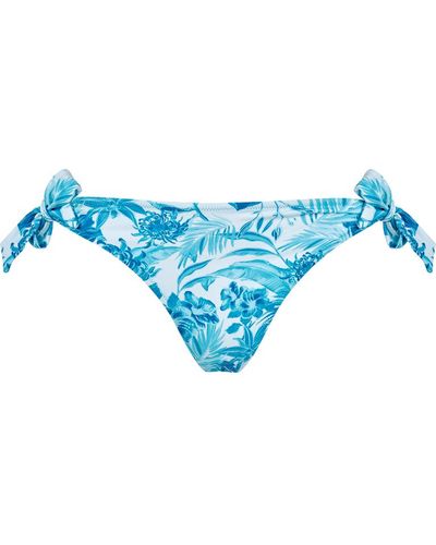 Vilebrequin Bas de maillot de bain mini slip femme tahiti flowers - flamme - Bleu