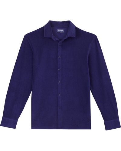 Vilebrequin Terry Lightweight Shirt Solid - Blue