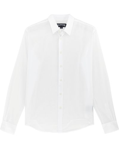 Vilebrequin Camicia unisex in voile di cotone tinta unita - camicia - caracal - Bianco