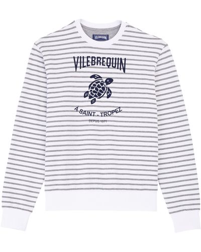 Vilebrequin Cotton Striped Crewneck Sweatshirt - White