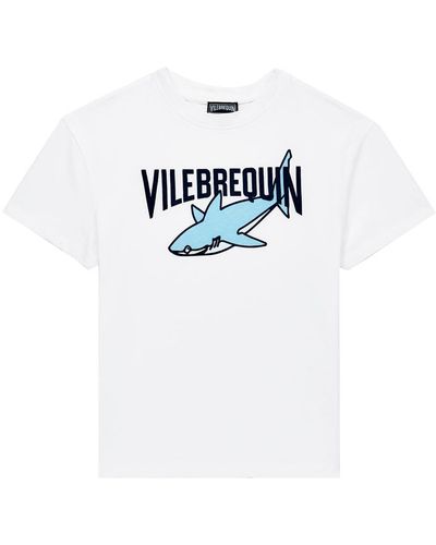 Vilebrequin T-shirt en coton garçon gommy vbq sharks - gabin - Blanc