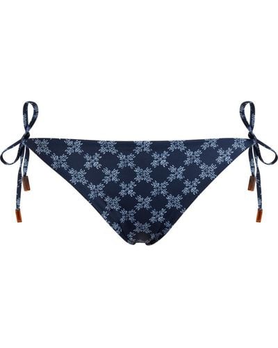 Vilebrequin Bas de maillot de bain culotte à nouer femme vbq monogram - flore - Bleu