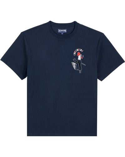 Vilebrequin Cocorico! Oversize T-shirt Aus Bio-baumwolle Für Herren - Blau