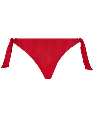 Vilebrequin Slip bikini donna con laccetti laterali plumetis - costume da bagno - flamme - Rosso