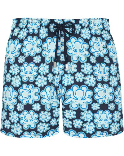 Vilebrequin Stretch Swim Shorts Poulpes Neon - Blue